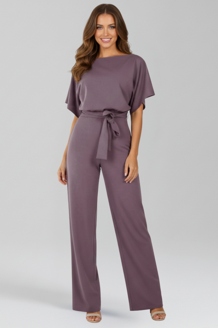 Danielle | Women’s Tie-Belt Wide-Leg Classic Jumpsuit