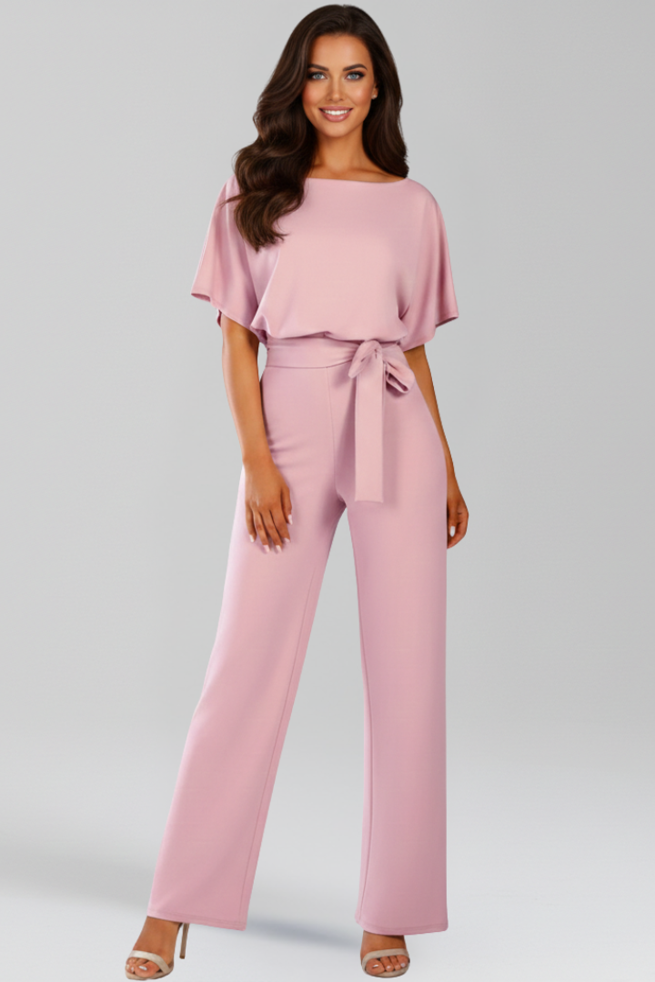 Danielle | Women’s Tie-Belt Wide-Leg Classic Jumpsuit