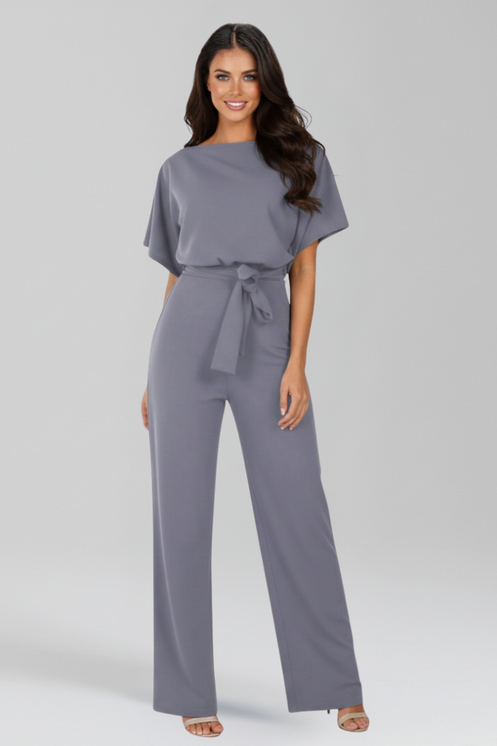 Danielle | Women’s Tie-Belt Wide-Leg Classic Jumpsuit