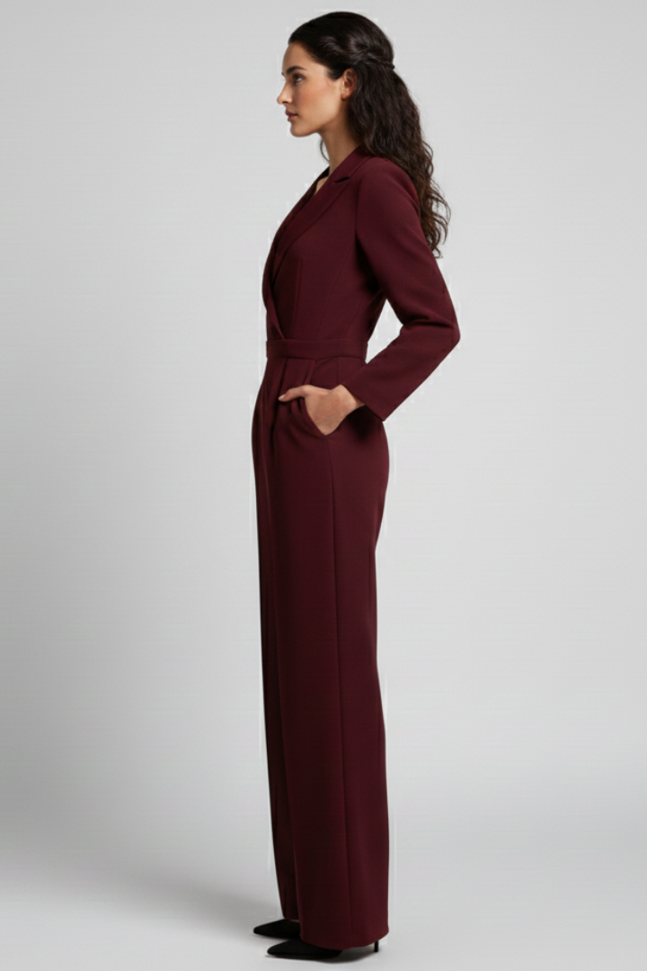 Charlotte | Women’s Wrap-Front Tailored Wide-Leg Jumpsuit