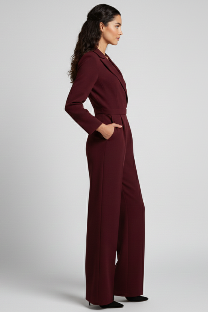 Charlotte | Women’s Wrap-Front Tailored Wide-Leg Jumpsuit