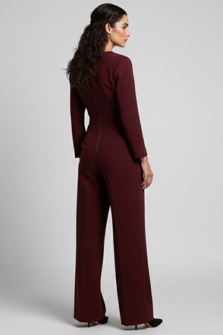 Charlotte | Women’s Wrap-Front Tailored Wide-Leg Jumpsuit