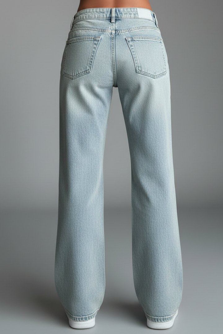 Heather | Women’s Relaxed Wide-Leg Denim Jeans with Drawstring Detail