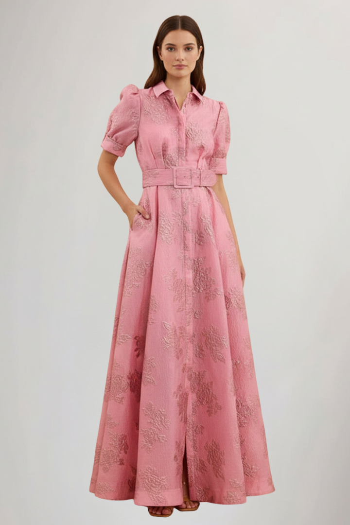 Paige | Women’s Short Sleeve Belted Maxi Dress