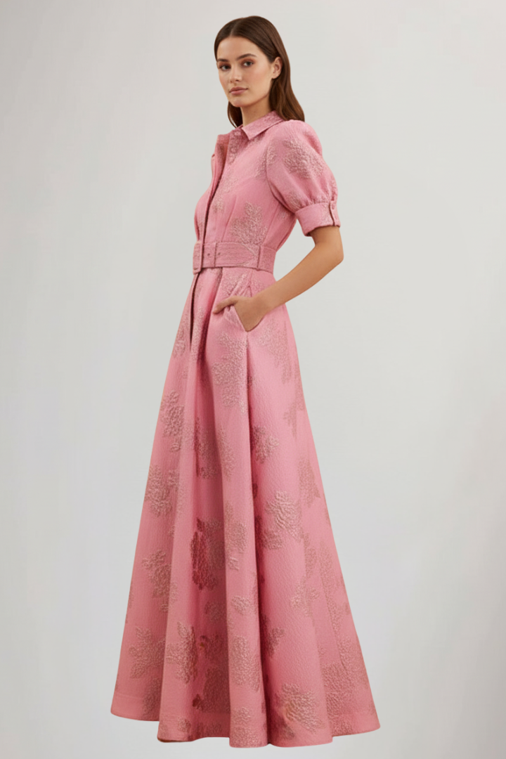 Paige | Women’s Short Sleeve Belted Maxi Dress