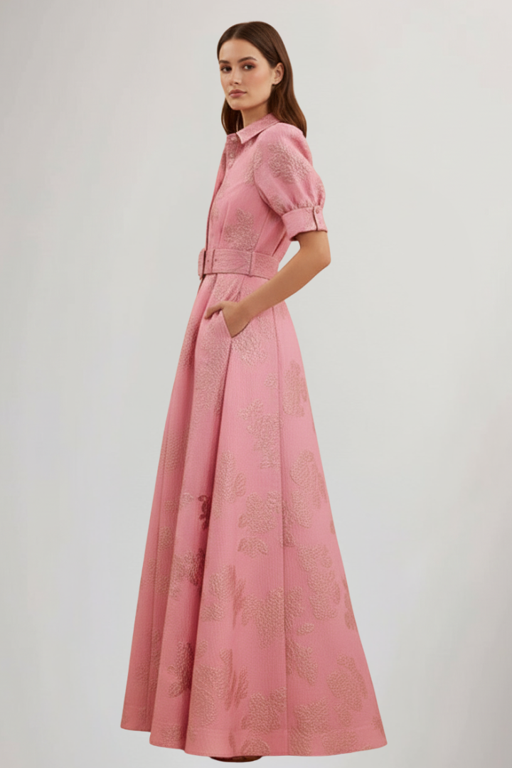 Paige | Women’s Short Sleeve Belted Maxi Dress