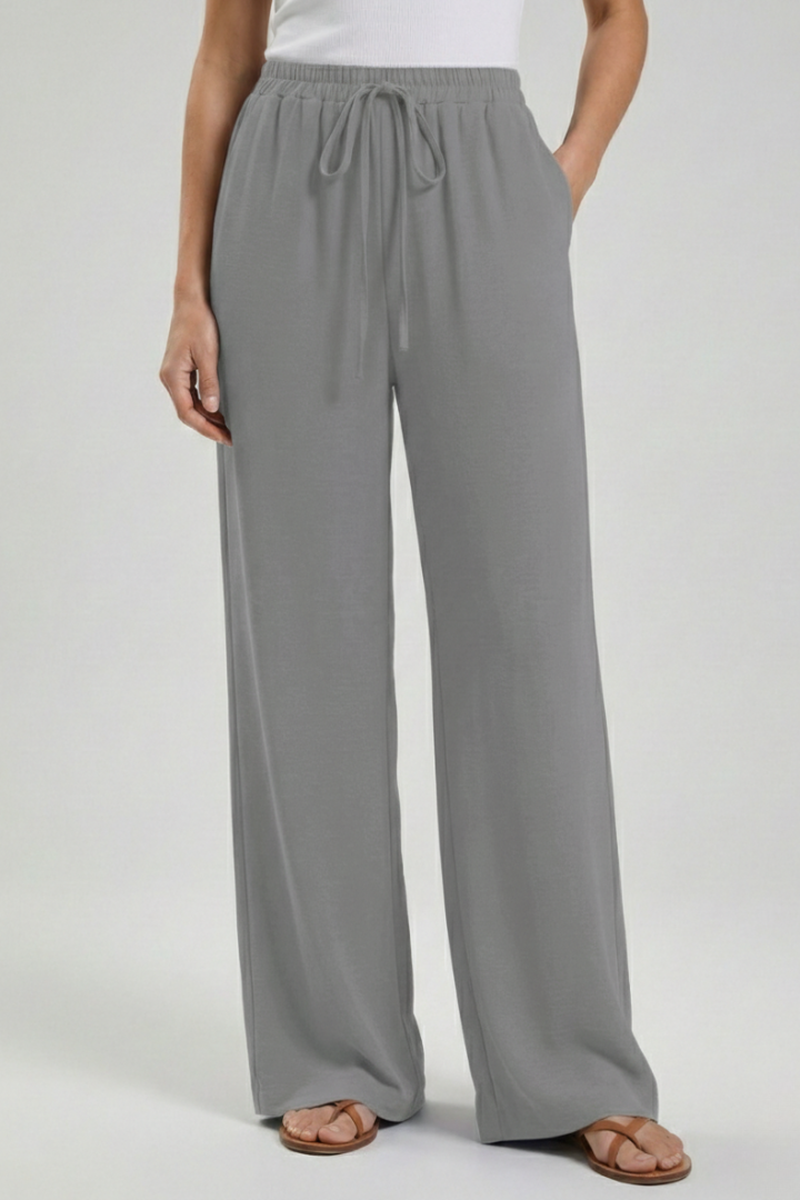 Claire | Women’s Palazzo Trousers with Drawstring Waist and Side Pockets