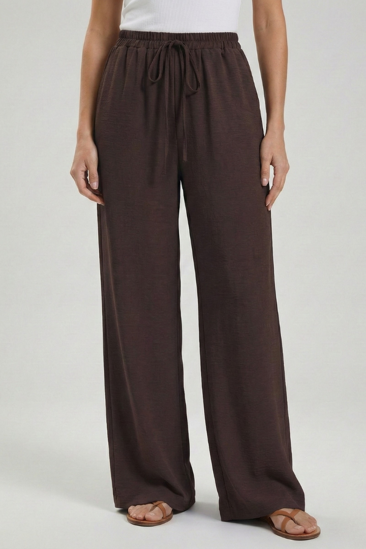 Claire | Women’s Palazzo Trousers with Drawstring Waist and Side Pockets