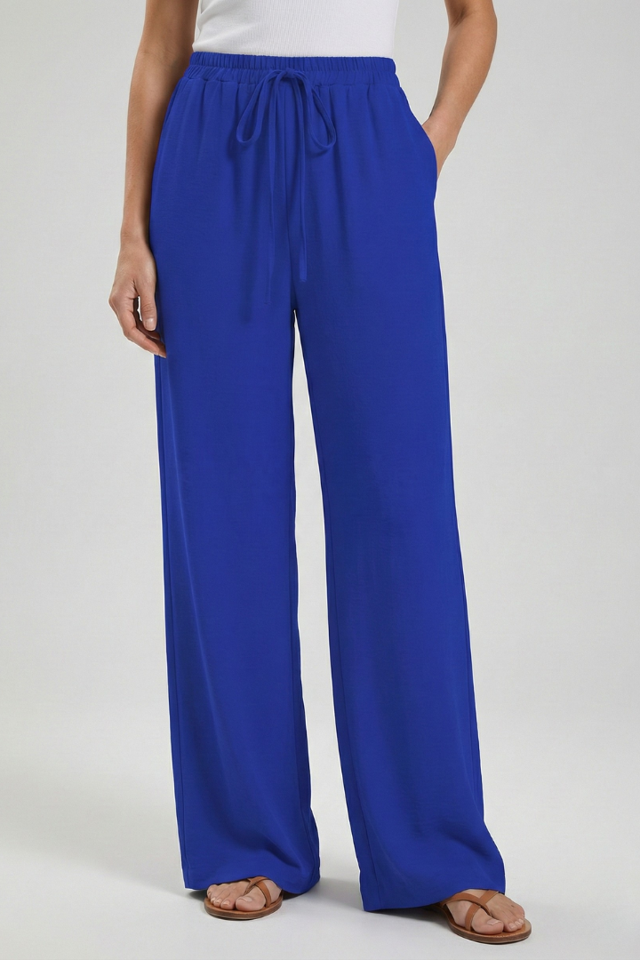 Claire | Women’s Palazzo Trousers with Drawstring Waist and Side Pockets