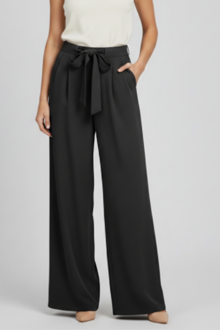 Evelyn | Women’s Wide-Leg Drawstring Waist Palazzo Trousers