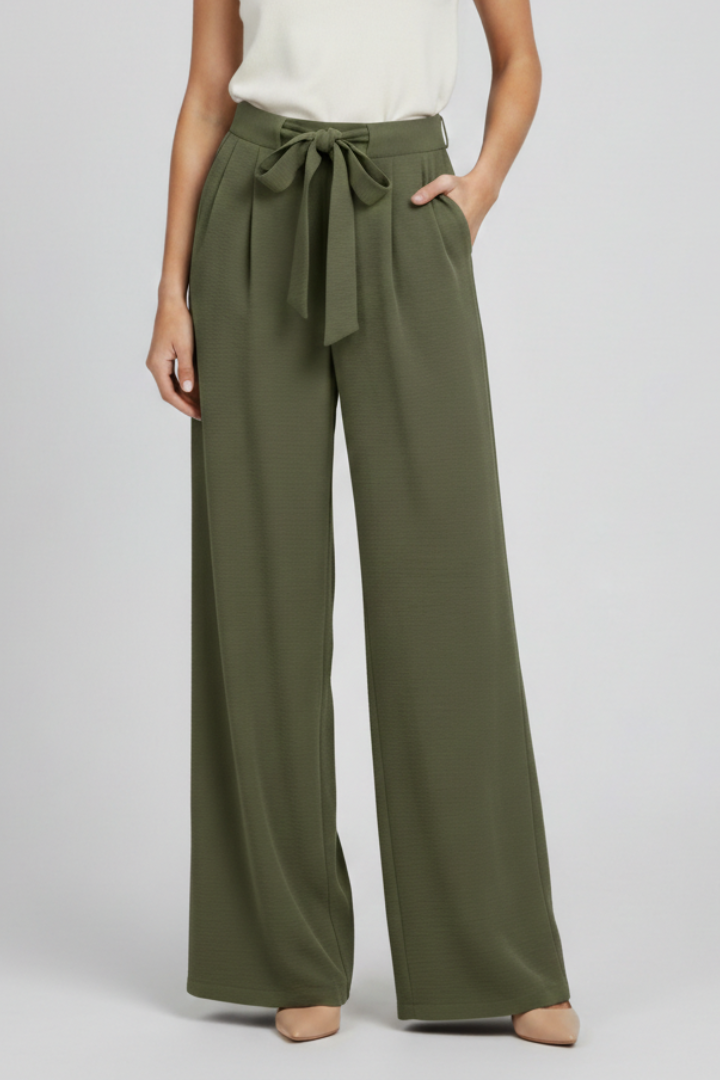 Evelyn | Women’s Wide-Leg Drawstring Waist Palazzo Trousers