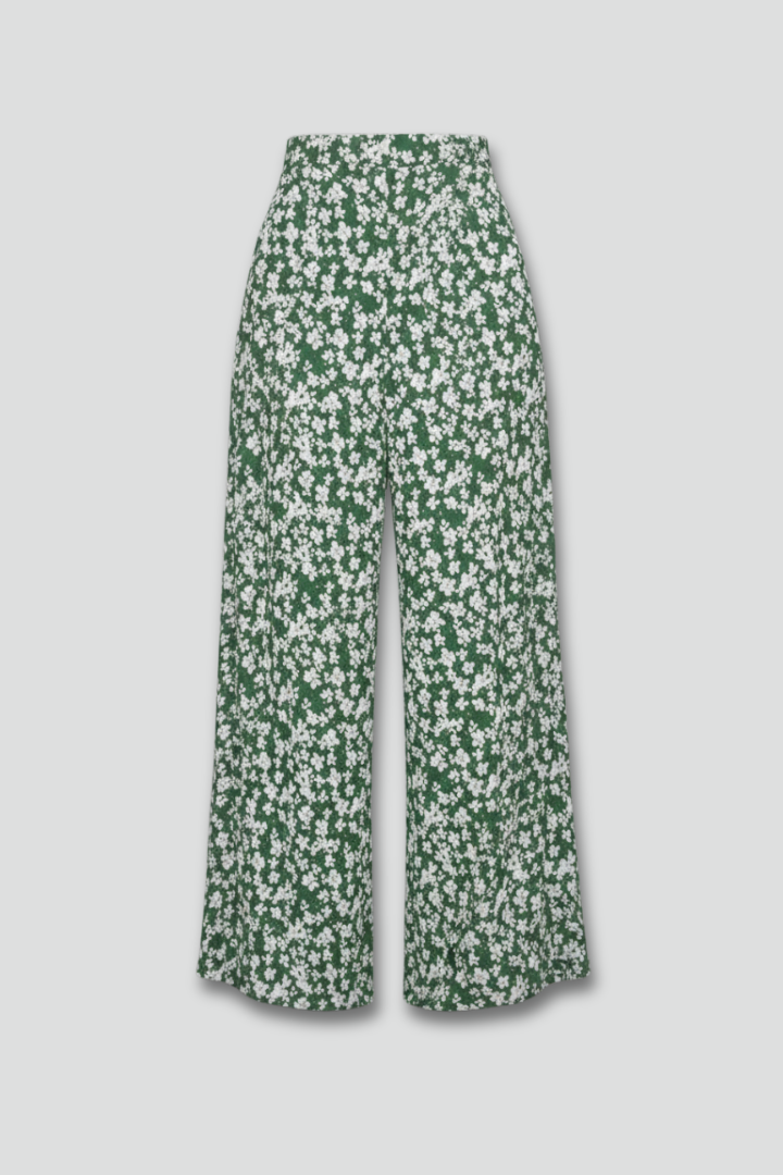 Bella | Women’s Casual Palazzo Trousers with Floral Print and Wide Legs