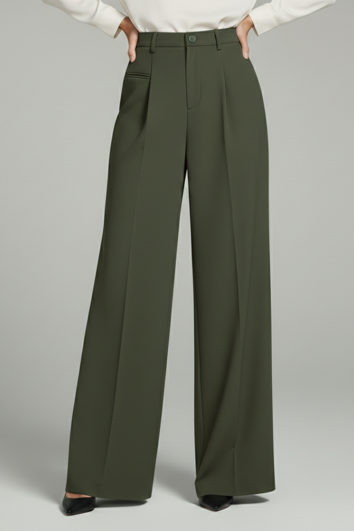 Blair | Women’s Palazzo Trousers with Front Pleats and Back Pockets