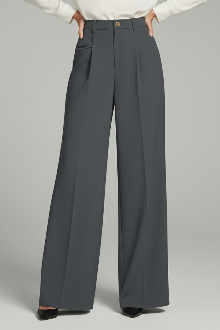 Blair | Women’s Palazzo Trousers with Front Pleats and Back Pockets