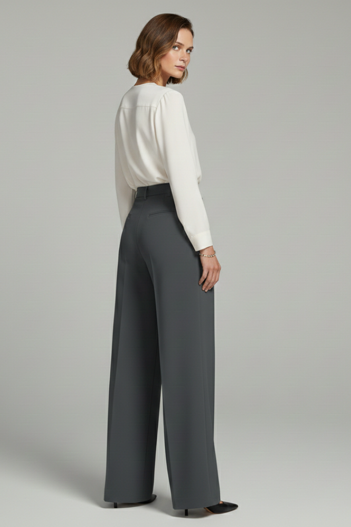 Blair | Women’s Palazzo Trousers with Front Pleats and Back Pockets