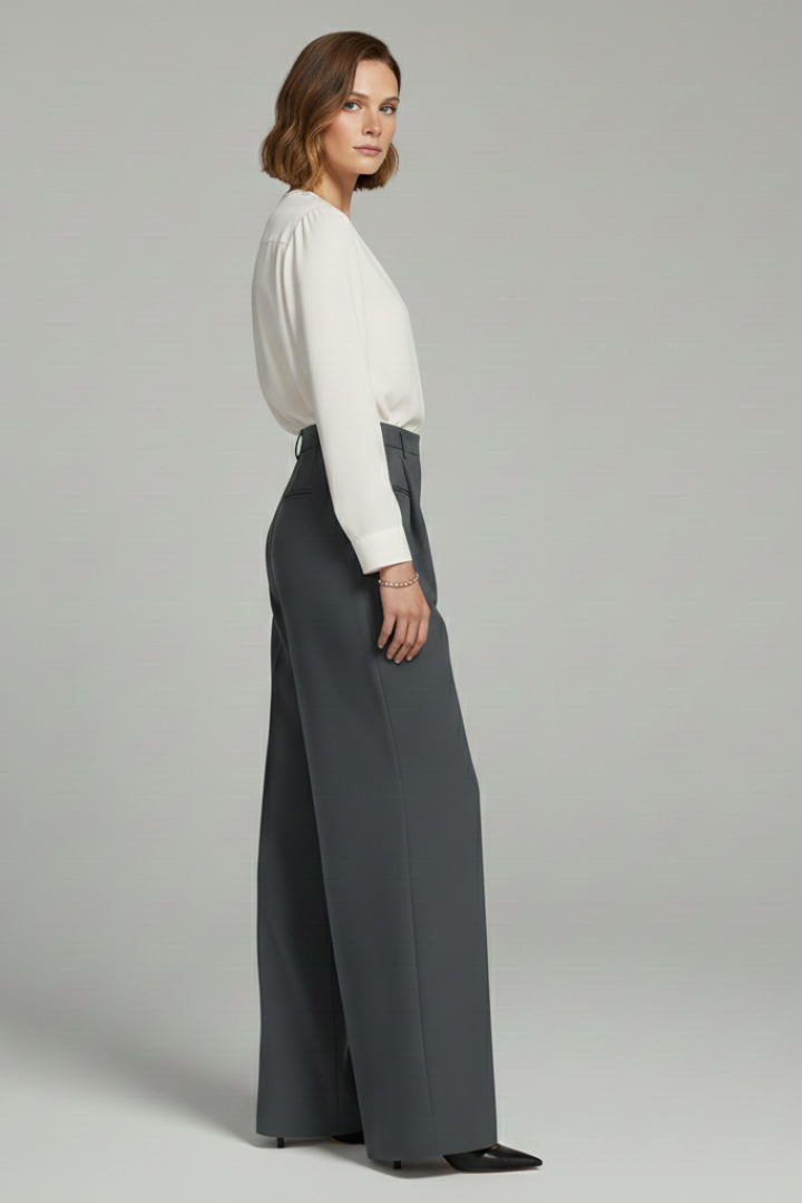 Blair | Women’s Palazzo Trousers with Front Pleats and Back Pockets