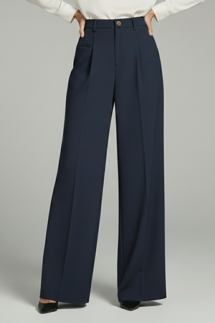 Blair | Women’s Palazzo Trousers with Front Pleats and Back Pockets