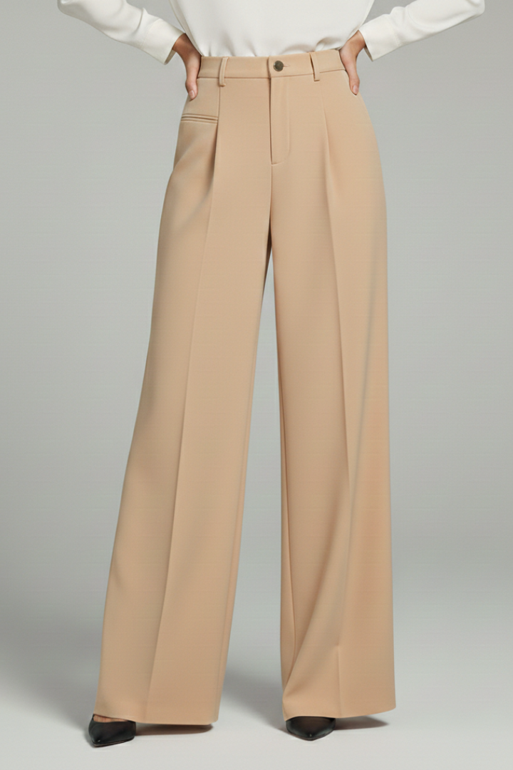 Blair | Women’s Palazzo Trousers with Front Pleats and Back Pockets