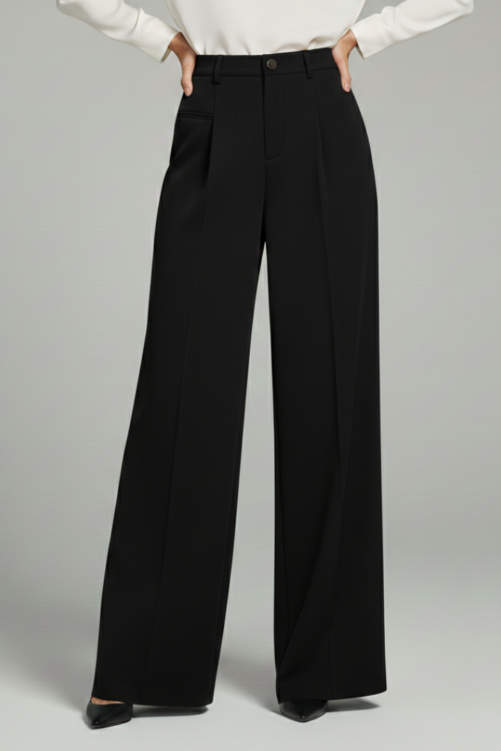 Blair | Women’s Palazzo Trousers with Front Pleats and Back Pockets