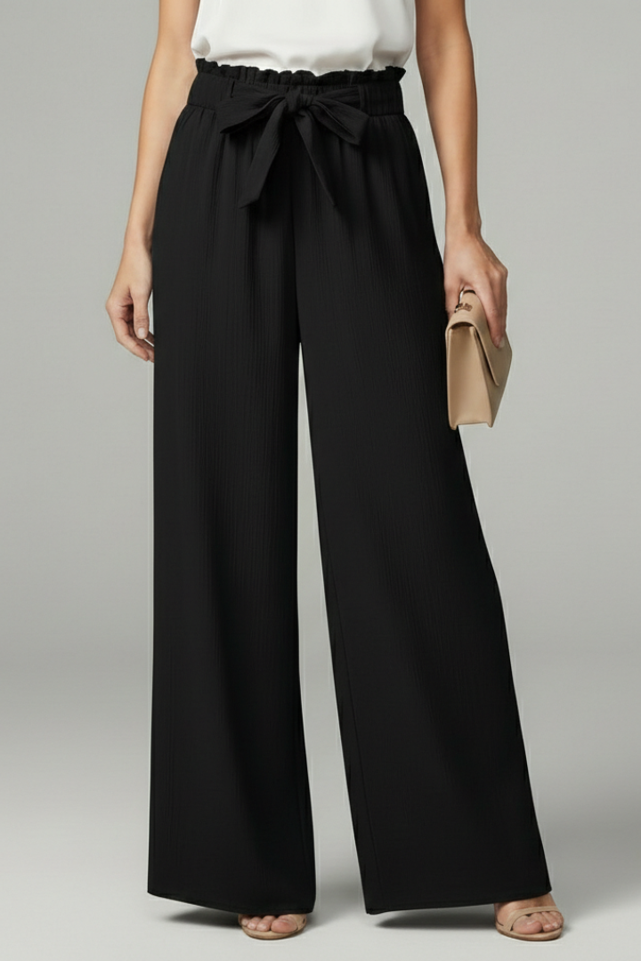 Daisy | Women’s Palazzo Trousers with Tie Belt and Wide Legs
