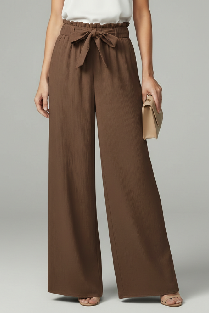 Daisy | Women’s Palazzo Trousers with Tie Belt and Wide Legs