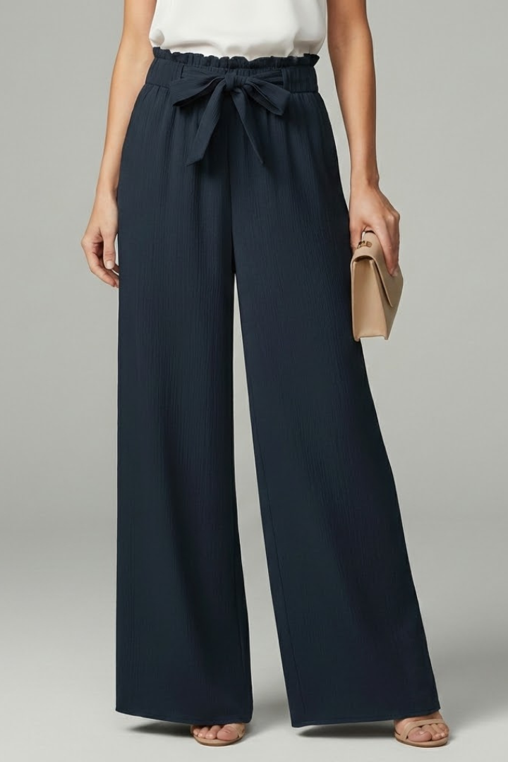 Daisy | Women’s Palazzo Trousers with Tie Belt and Wide Legs