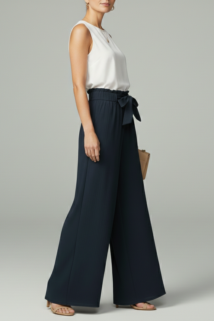 Daisy | Women’s Palazzo Trousers with Tie Belt and Wide Legs
