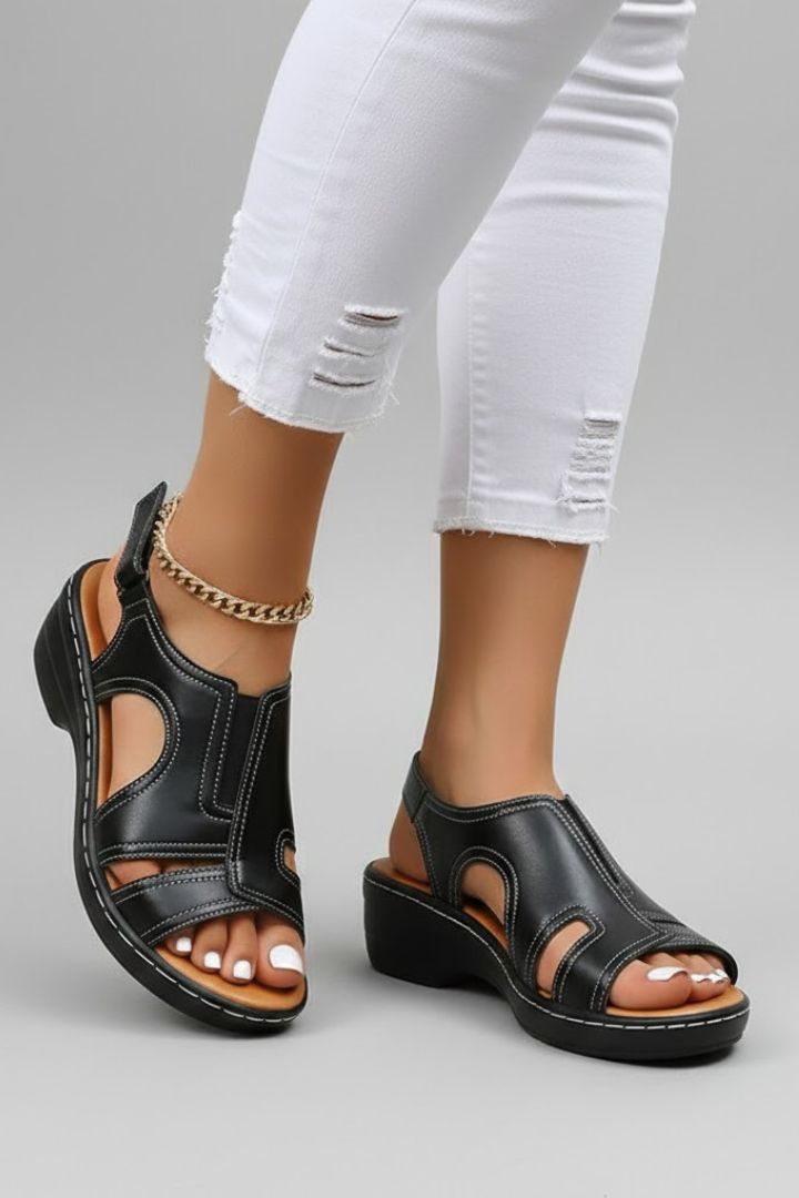 Katherine | Women’s Platform Open Toe Cutout Sandals