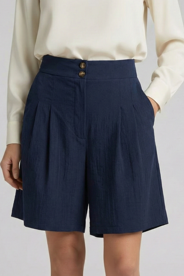 Jessica | Women’s High Waist Pleated Tailored Shorts