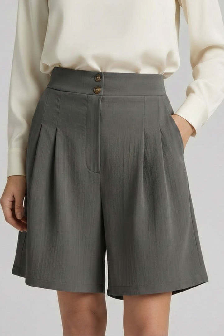 Jessica | Women’s High Waist Pleated Tailored Shorts