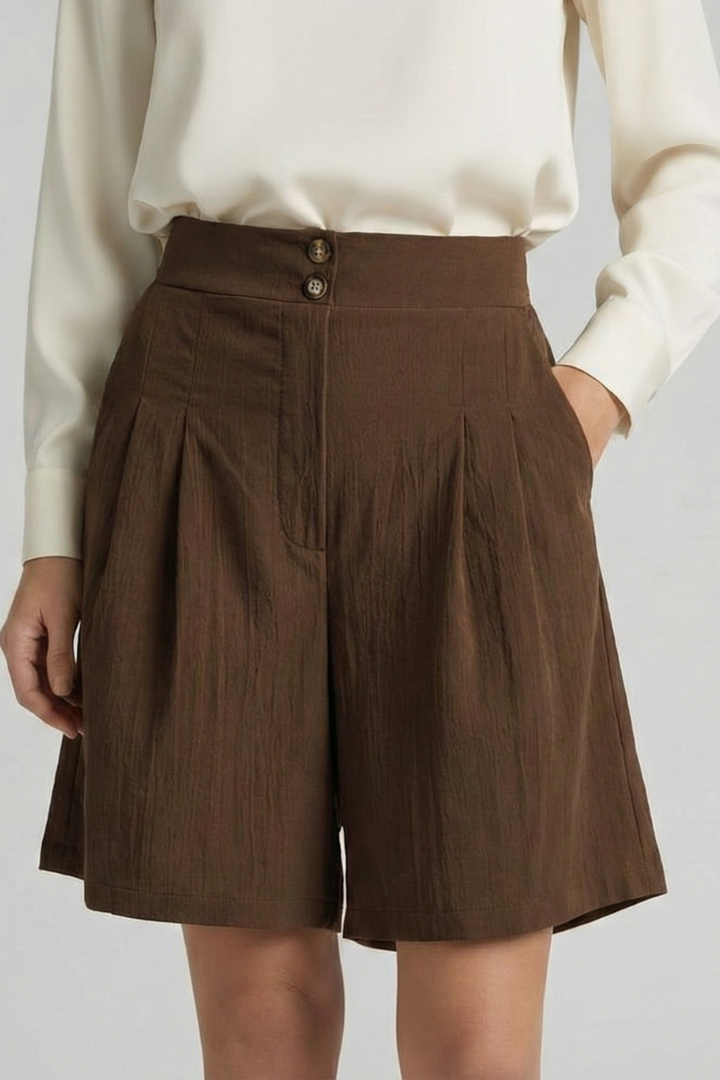Jessica | Women’s High Waist Pleated Tailored Shorts