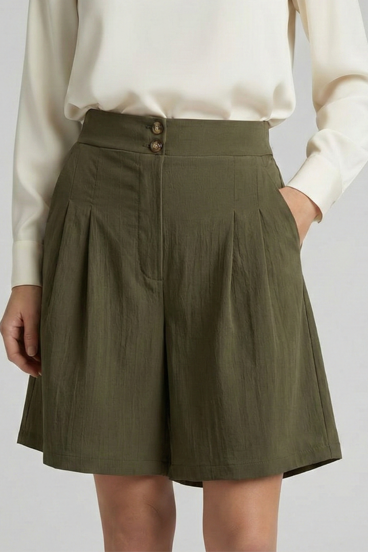 Jessica | Women’s High Waist Pleated Tailored Shorts