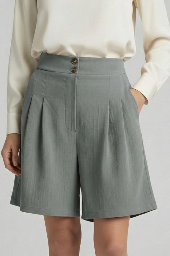 Jessica | Women’s High Waist Pleated Tailored Shorts