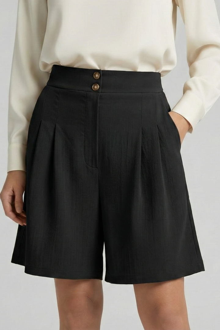 Jessica | Women’s High Waist Pleated Tailored Shorts
