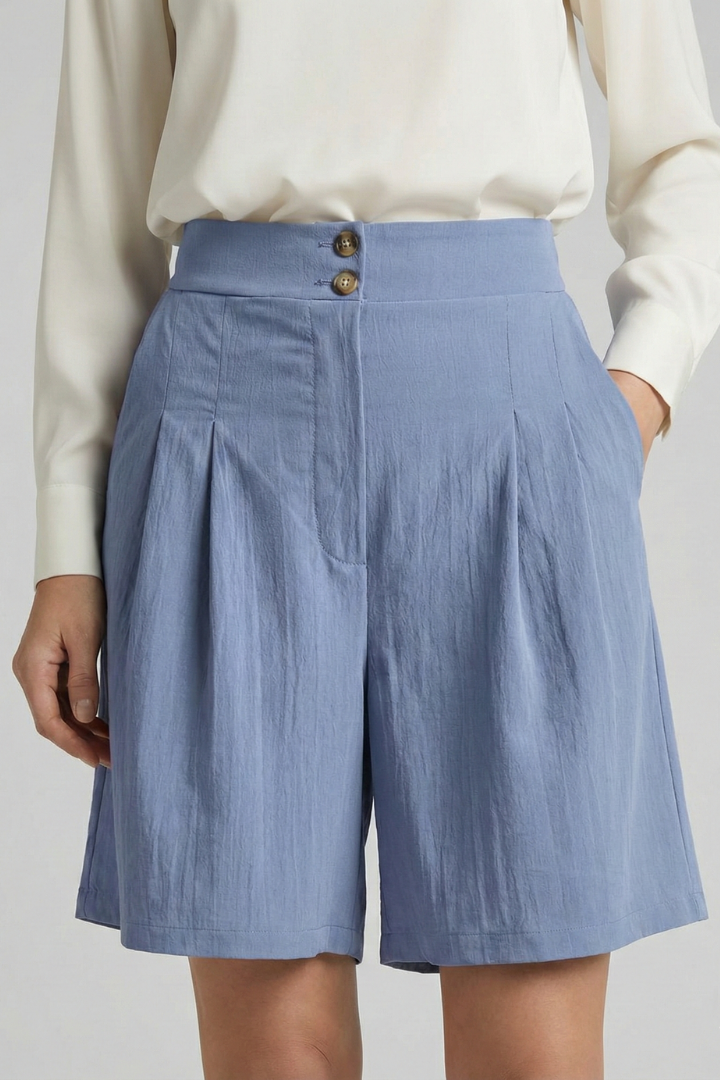 Jessica | Women’s High Waist Pleated Tailored Shorts