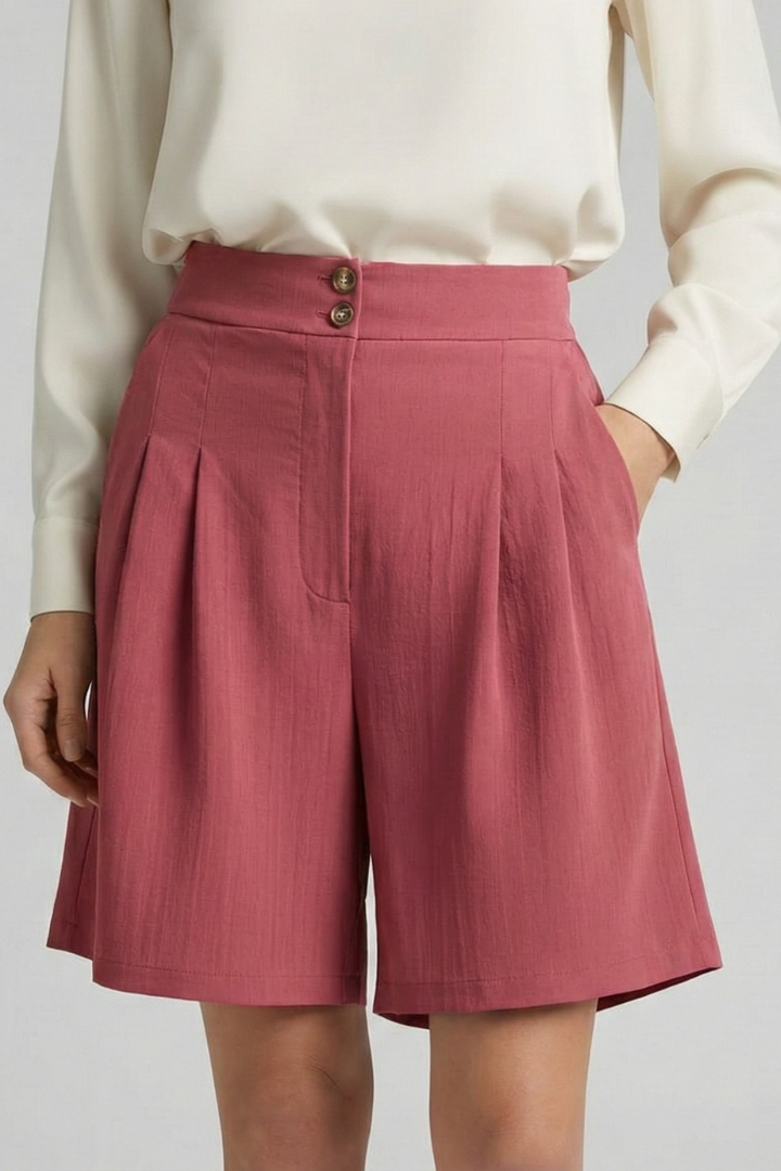 Jessica | Women’s High Waist Pleated Tailored Shorts
