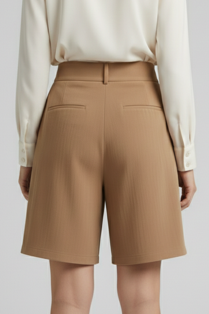 Jessica | Women’s High Waist Pleated Tailored Shorts
