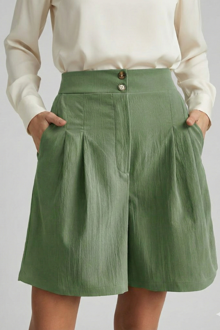 Jessica | Women’s High Waist Pleated Tailored Shorts