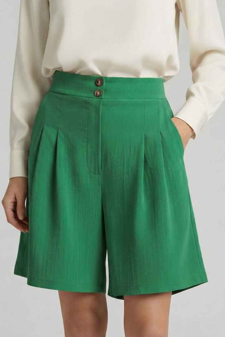 Jessica | Women’s High Waist Pleated Tailored Shorts