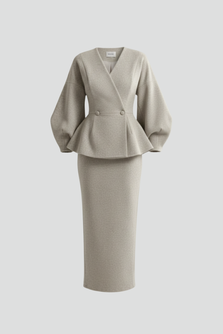 Taylor | Women’s V-Neck Blazer and Skirt Set