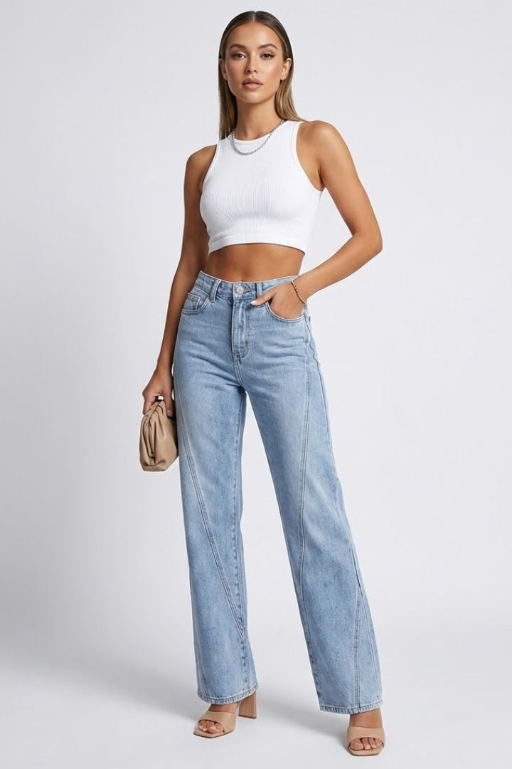 Kayla | Women’s High-Waist Classic Straight-Leg Denim Jeans