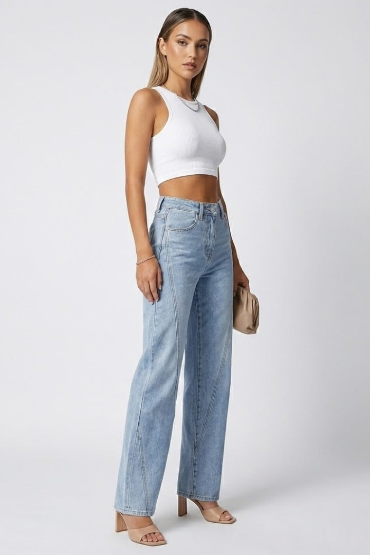 Kayla | Women’s High-Waist Classic Straight-Leg Denim Jeans