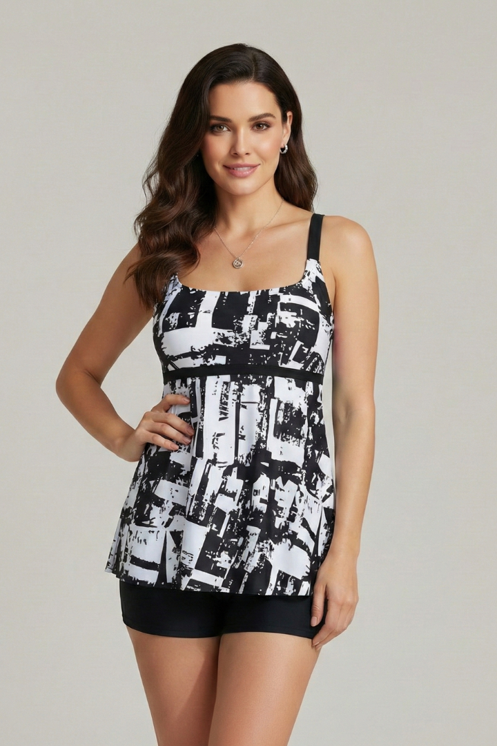 Kylie | Women’s Printed Tankini Set with Shorts