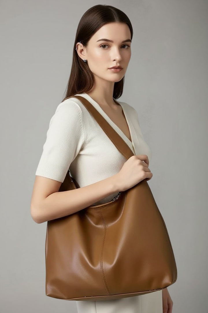 Maria | Women’s Classic Tote Bag with Faux Outer and Large Inner Pocket