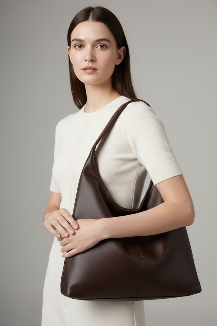 Maria | Women’s Classic Tote Bag with Faux Outer and Large Inner Pocket