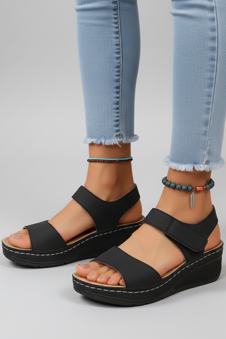 Brooklyn | Women’s Wedge Sandals Loop Straps Toe