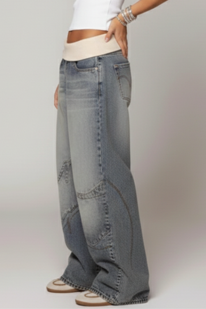 Madison | Women’s Casual Baggy Wide-Leg Denim Trousers