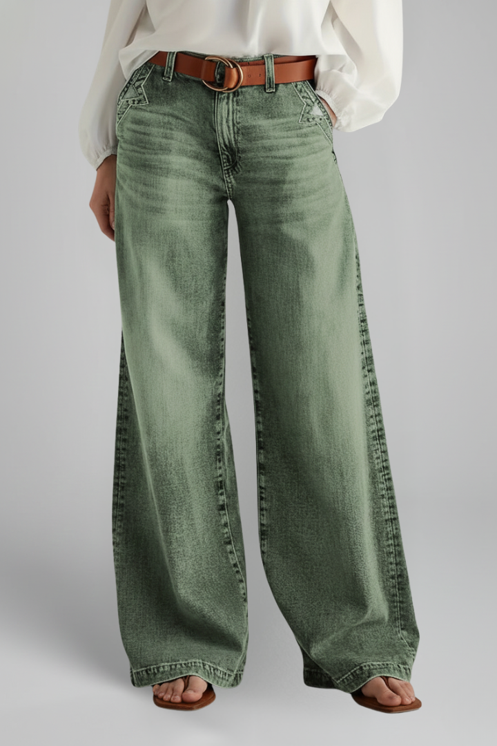Faith | Women’s Casual Wide-Leg High-Rise Denim Jeans