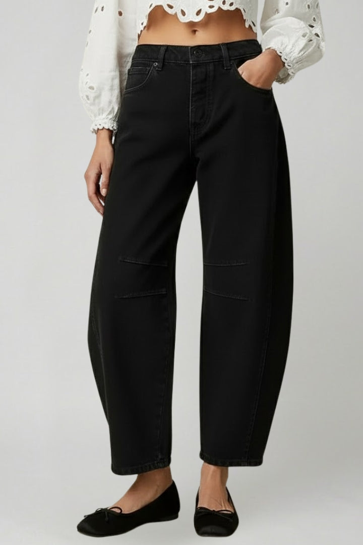 Jennifer | Women’s Casual Mid-Waist Denim Jeans with Front Closure