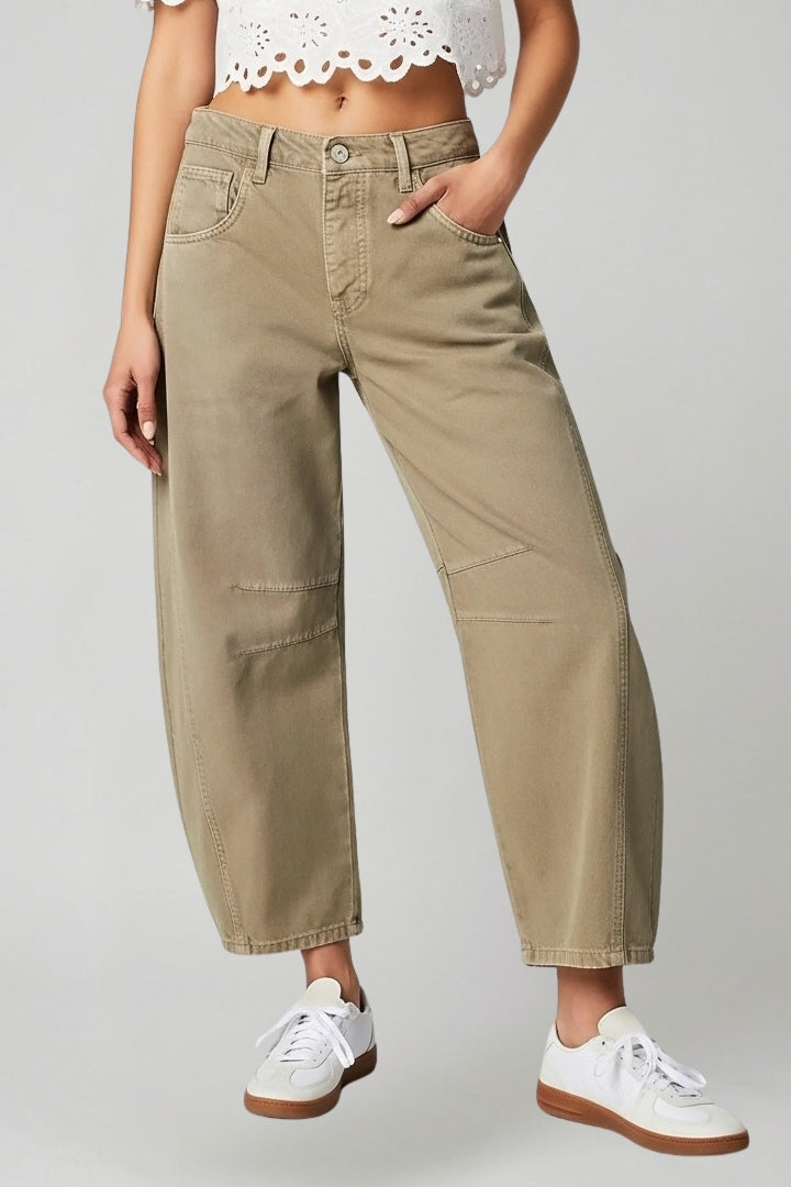 Jennifer | Women’s Casual Mid-Waist Denim Jeans with Front Closure